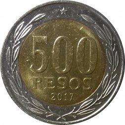 Чили 500 песо 2017 год