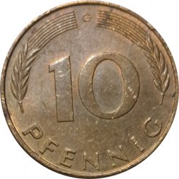 ФРГ 10 пфеннигов 1972 год (G)