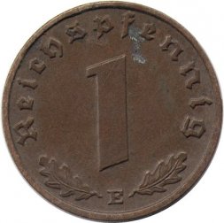 Третий Рейх 1 рейхспфенниг 1938 год (E)