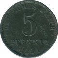 Германия 5 пфеннигов 1921 год (A)