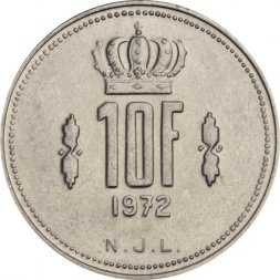 Люксембург 10 франков 1972 год - Великий герцог Жан