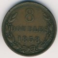 Гернси 8 дублей 1858 год