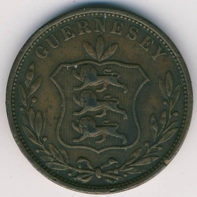 Гернси 8 дублей 1858 год