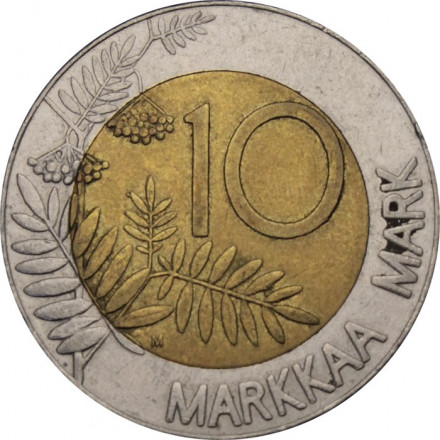 Финляндия 10 марок 1993 год - Глухарь
