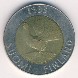 Финляндия 10 марок 1993 год - Глухарь