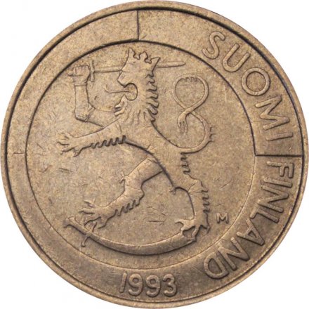 Финляндия 1 марка 1993 год (алюминиевая-бронза)
