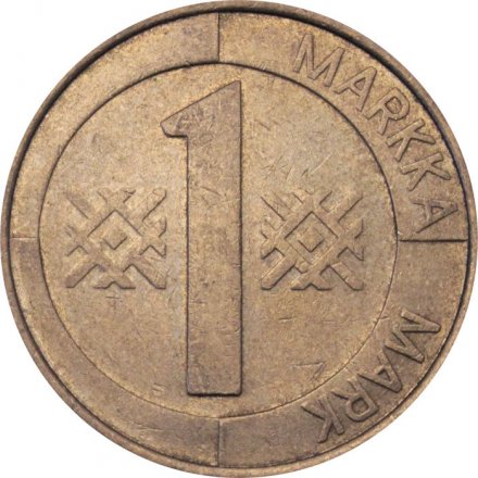Финляндия 1 марка 1993 год (алюминиевая-бронза)