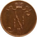 Финляндия 5 пенни 1916 год - XF-