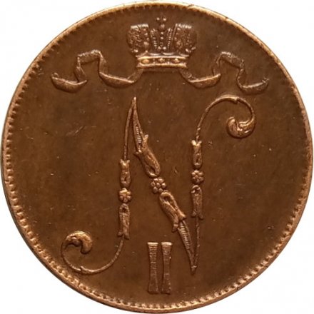 Финляндия 5 пенни 1916 год - XF-