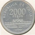 Чили 2000 песо 1993 год