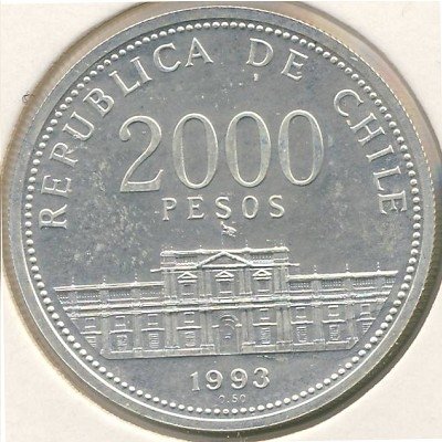 Чили 2000 песо 1993 год