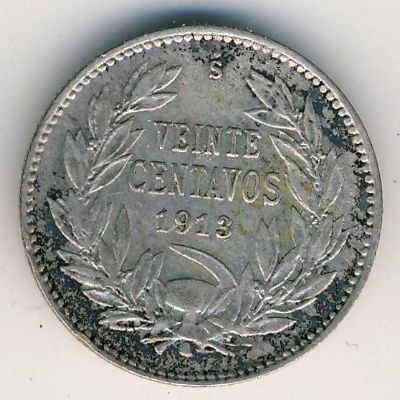 Чили 20 сентаво 1913 год
