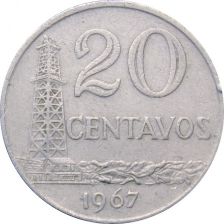 Бразилия 20 сентаво 1967 год