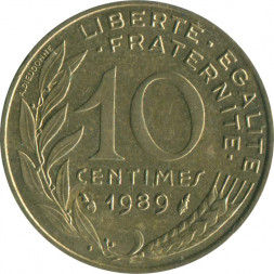 Франция 10 сантимов 1989 год - Марианна