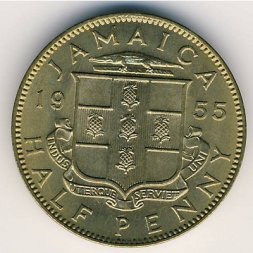 Ямайка 1/2 пенни 1955 год