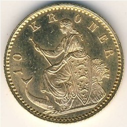 Дания 10 крон 1900 год