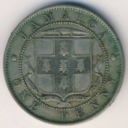 Ямайка 1 пенни 1909 год