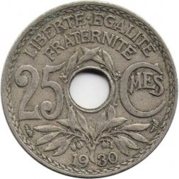 Франция 25 сантимов 1930 год