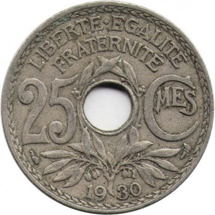 Франция 25 сантимов 1930 год