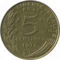 Франция 5 сантимов 1974 год - Марианна