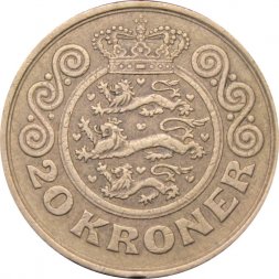 Дания 20 крон 1991 год - Королева Маргрете II