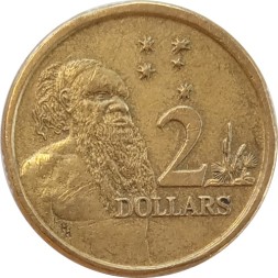 Австралия 2 доллара 1988 год - Абориген (алюминий-бронза)