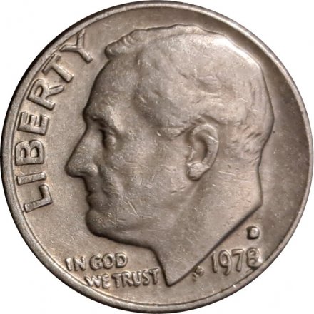 США 1 дайм (10 центов) 1978 год - Франклин Рузвельт (D)