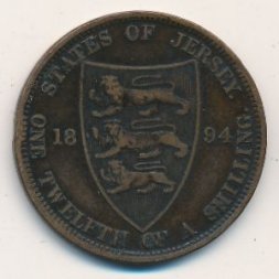 Джерси 1/12 шиллинга 1894 год