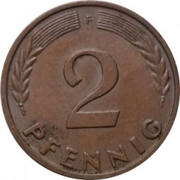 ФРГ 2 пфеннига 1962 год (F)