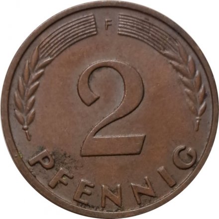 ФРГ 2 пфеннига 1962 год (F)