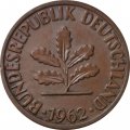 ФРГ 2 пфеннига 1962 год (F)