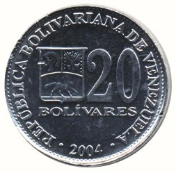 Венесуэла 20 боливаров 2004 год