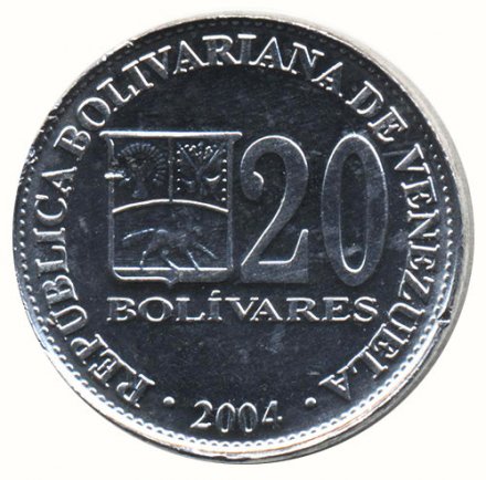 Венесуэла 20 боливаров 2004 год