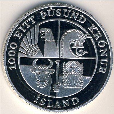 Исландия 1000 крон 2000 год - Лейф Эрикссон Счастливый