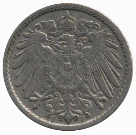 Германия 5 пфеннигов 1901 год (F)