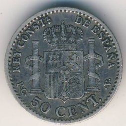 Испания 50 сентимо 1904 год