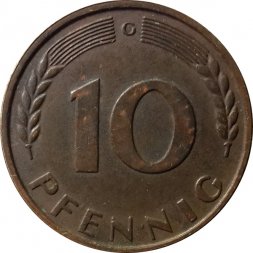 ФРГ 10 пфеннигов 1950 год (G)