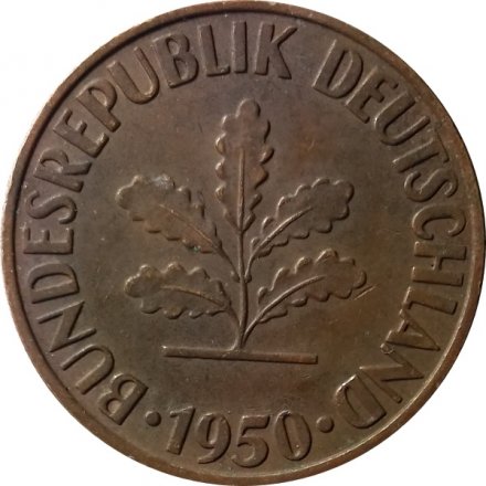 ФРГ 10 пфеннигов 1950 год (G)