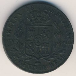 Испания 25 сентимо 1860 год