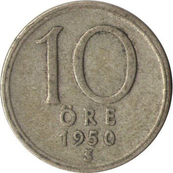 Швеция 10 эре 1950 год - Король Густав V