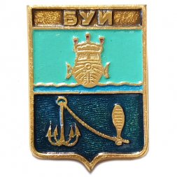 Значок Буй. Костромская область. Герб. Серия "Квадраты"
