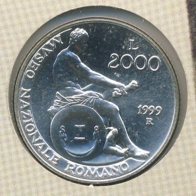 Италия 2000 лир 1999 год
