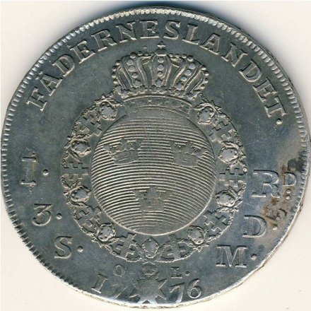 Швеция 1 риксдалер 1776 год