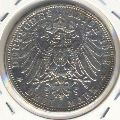 Бавария 3 марки 1912 год