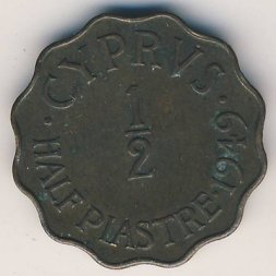 Кипр 1/2 пиастра 1949 год