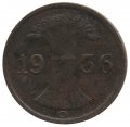 Веймарская республика 1 рейхспфенниг 1936 год (G)