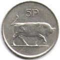 Ирландия 5 пенсов 1990 год - Бык. Кельтская арфа