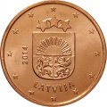 Латвия 5 евроцентов 2014 год