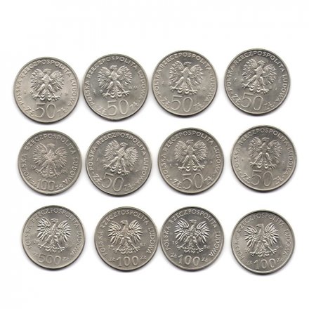 Набор из 12 монет Польша 1979 - 1989 год - Короли Польши