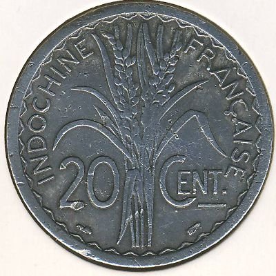 Французский Индокитай 20 центов 1945 год (без отметки монетного двора)